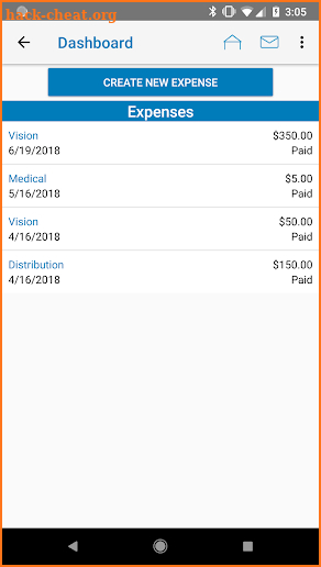 Paylocity Benefit Account screenshot