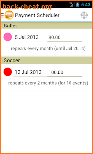 Payment Scheduler screenshot