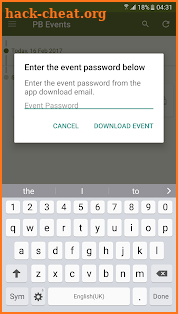PB Events screenshot