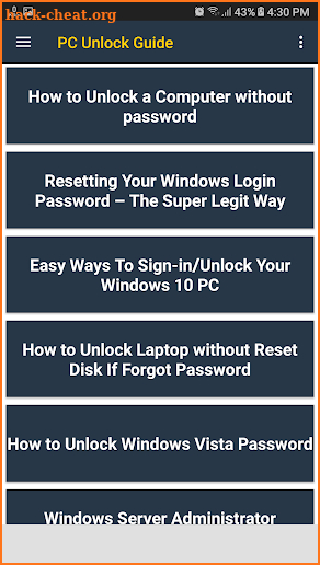 PC Unlock Guide screenshot