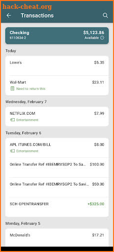 PCFCU MyMobile App screenshot