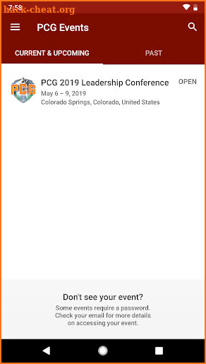 PCG Events screenshot