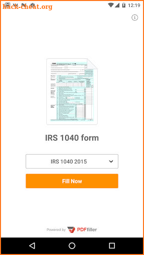 PDF Form 1040 for IRS: Income Tax Return eForm screenshot