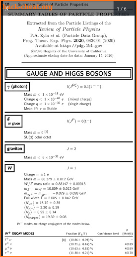 PDG Particle Physics Booklet screenshot