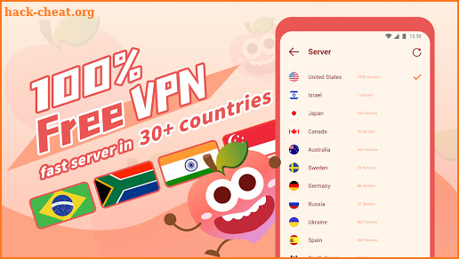 Peach VPN - Free Unlimited Secure VPN screenshot