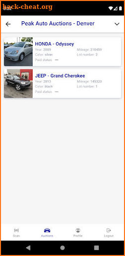 PEAK Auto Auctions screenshot