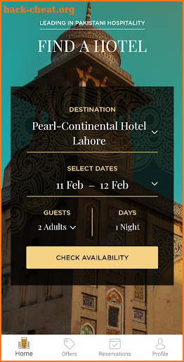 Pearl Continental Hotels screenshot