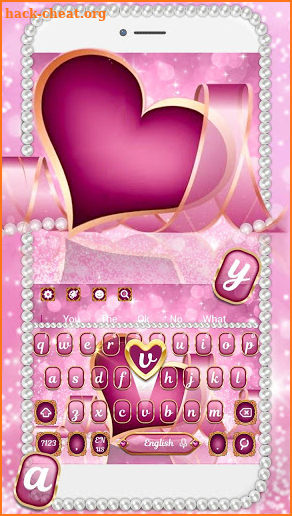Pearl Purple Heart Keyboard Theme💖 screenshot