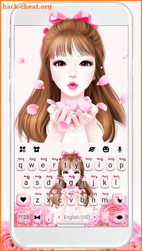 Pedal Pink Girl Keyboard Theme screenshot