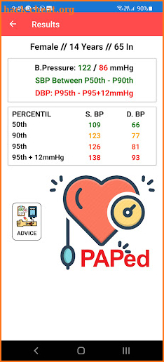 Pediatric Blood Pressure AAP screenshot