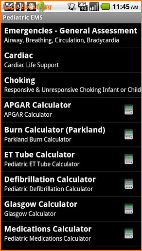 Pediatric EMS screenshot