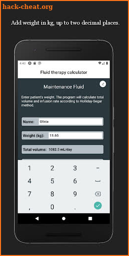 Pediatric IV Fluid Calculator screenshot