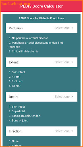 PEDIS Score Diabetes App - Diabetic Foot Ulcer screenshot