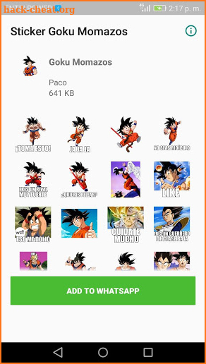 Pegatinas de Goku para Whatss Stickers screenshot
