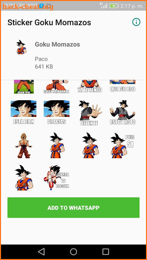 Pegatinas de Goku para Whatss Stickers screenshot