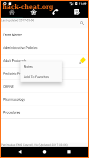 PEMS Patient Care Protocols screenshot
