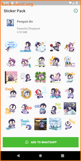 Penguin Bo 3 Sticker Pack by Pomelo Tree screenshot