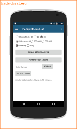 Penny Stocks List -Intraday Stock Gainers & Losers screenshot