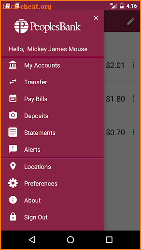 Peoples Bank Mobile Banking screenshot