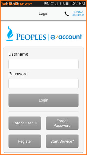 Peoples eAccount screenshot