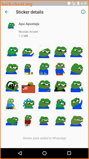 Pepe The Frog Sticker Pack for WhatsApp screenshot