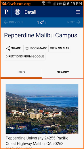 Pepperdine University screenshot