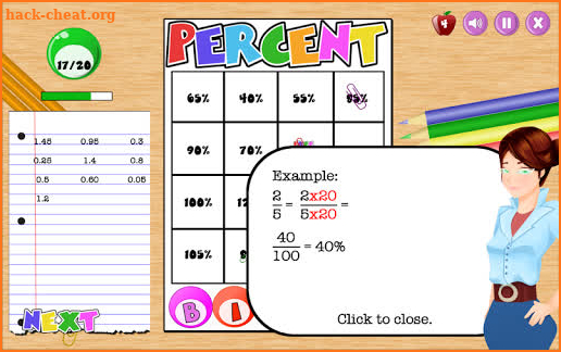 Percent Bingo for Education screenshot