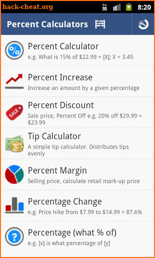 Percent Calculator - Full screenshot