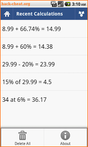 Percent Calculator - Full screenshot