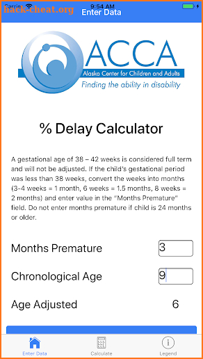 Percent Delay Calculator for ACCA screenshot