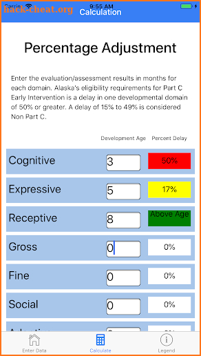 Percent Delay Calculator for ACCA screenshot