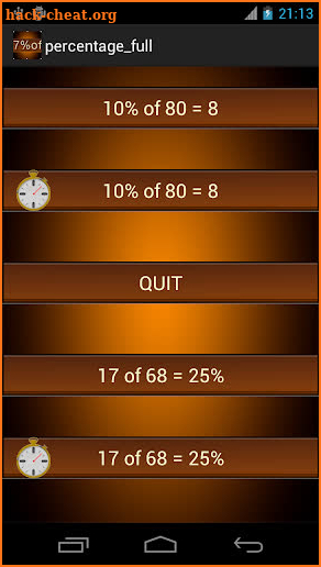 percentage math homeworks screenshot