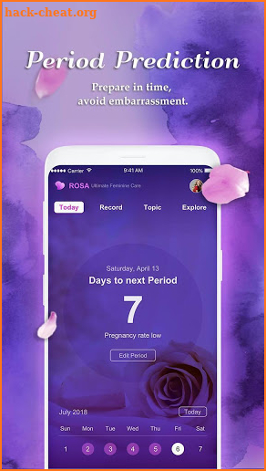 Period Tracker Rosa - Menstrual Calendar screenshot