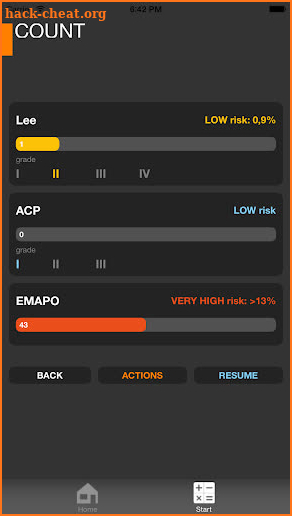 Perioperative risk screenshot
