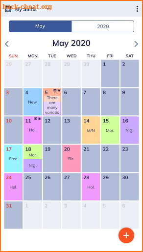 Personal Work Shift Schedule & Calendar screenshot