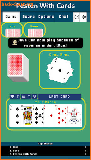 Pesten With Cards Same Room Multiplayer Game screenshot