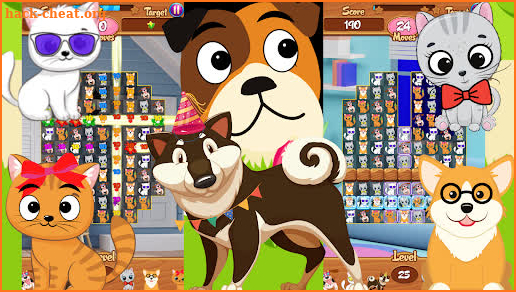 Pets Dogs Cats Kids Pop Match3 screenshot