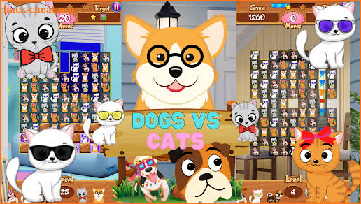 Pets Dogs Cats Kids Pop Match3 screenshot