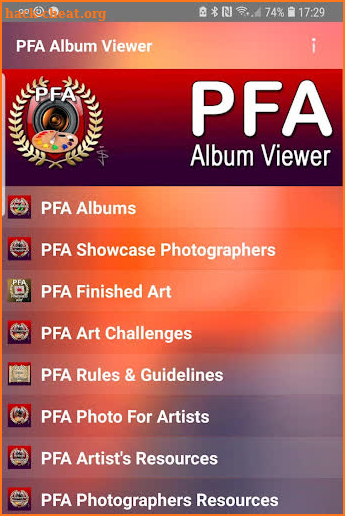 PFA Album Viewer screenshot