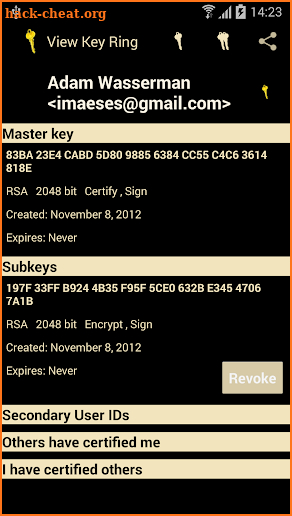 PGP KeyRing screenshot