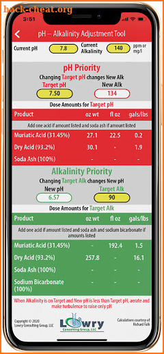 pH-Alkalinity Adjustment Tool screenshot