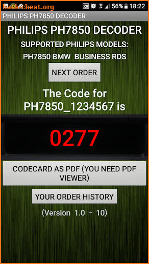 PH7850 Radio Code Decoder screenshot