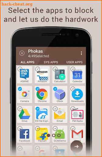 Phokas Self Control App screenshot