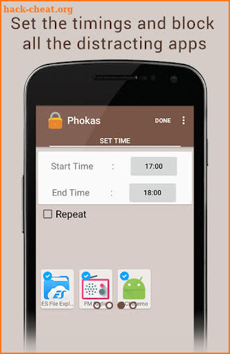 Phokas Self Control App screenshot