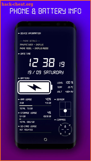 Phone & Battery Info Live Wallpaper screenshot