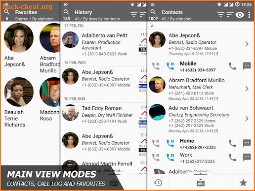 Phone and Contacts - AGContacts, Lite edition screenshot