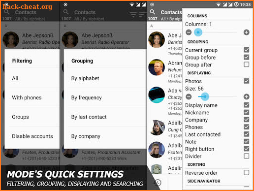 Phone and Contacts - AGContacts, Lite edition screenshot