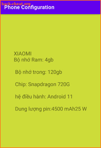 Phone Configuration screenshot