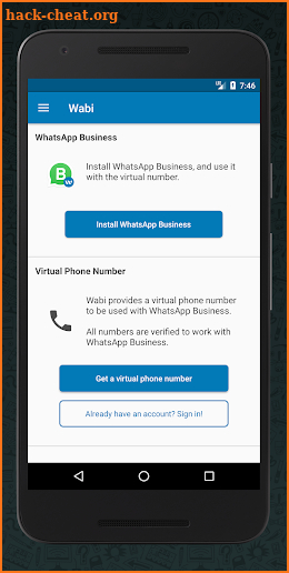 Phone Number for WhatsApp Business - Wabi screenshot