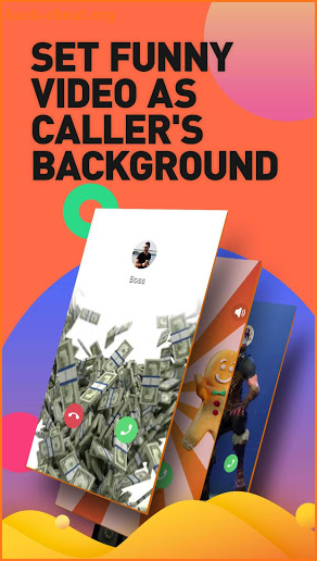 Phone X style call screen theme, full screen video screenshot